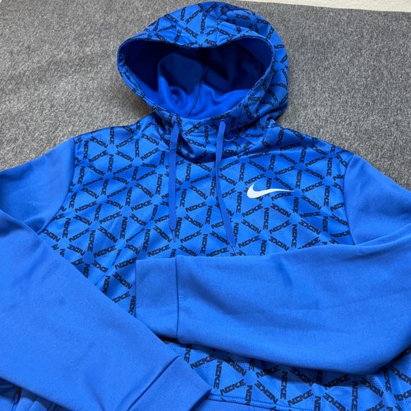 Nike Other - Nike Therma-FIT Mens XL Blue All Over Logo Print Hoodie